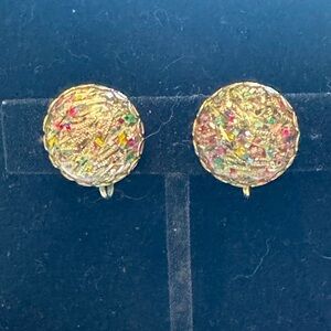 Vintage 1959 Signed Sarah Coventry Confetti Earrings